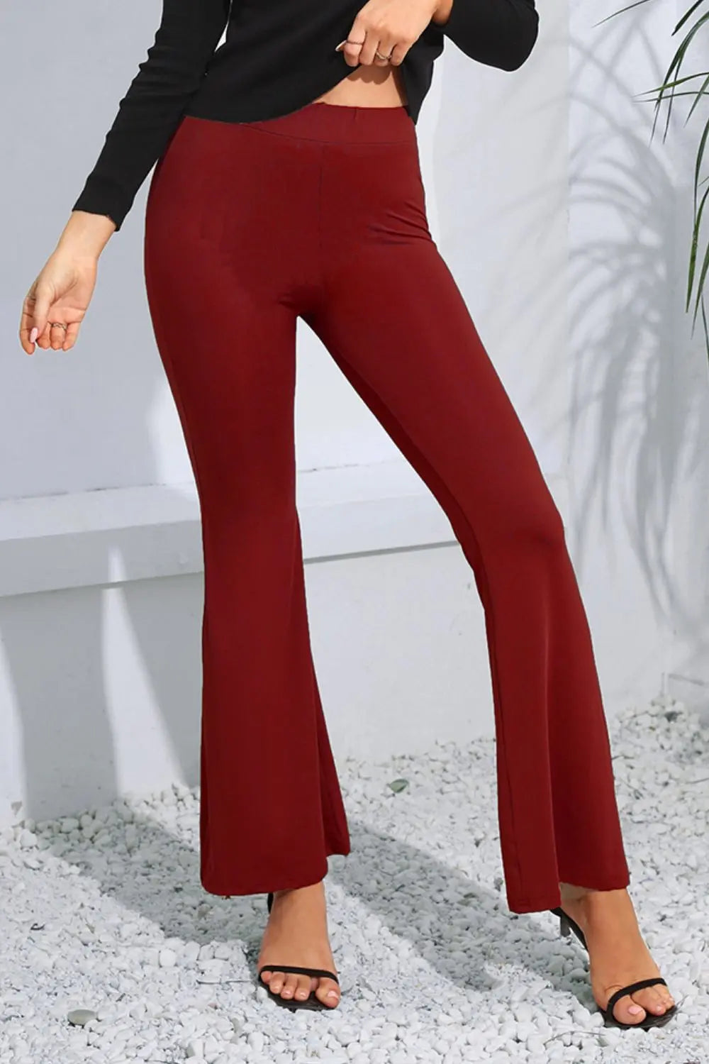 High Waist Flare Pants Long