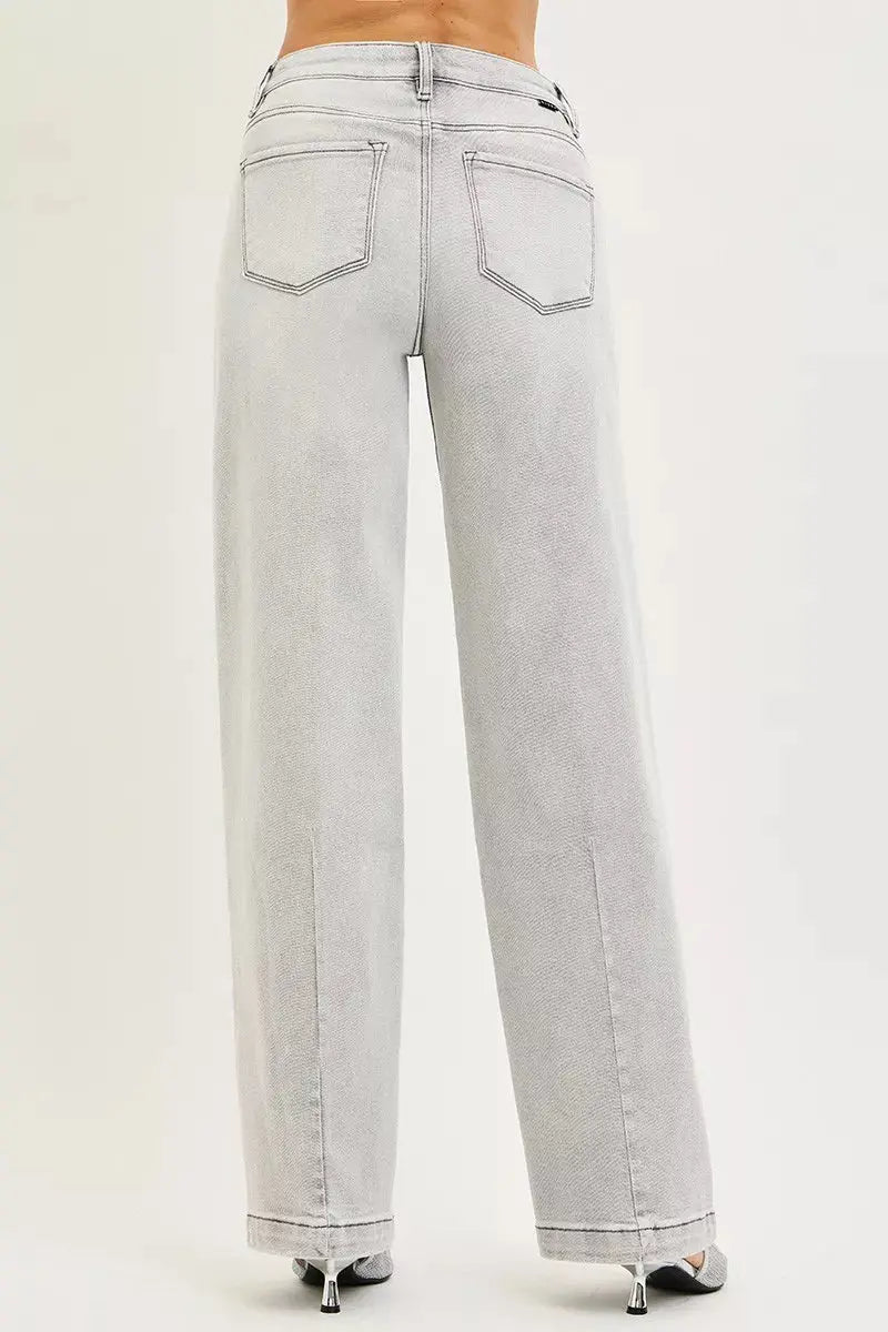 RISEN Jeans - Slouchy Baggy Jeans with Contrast Stitching