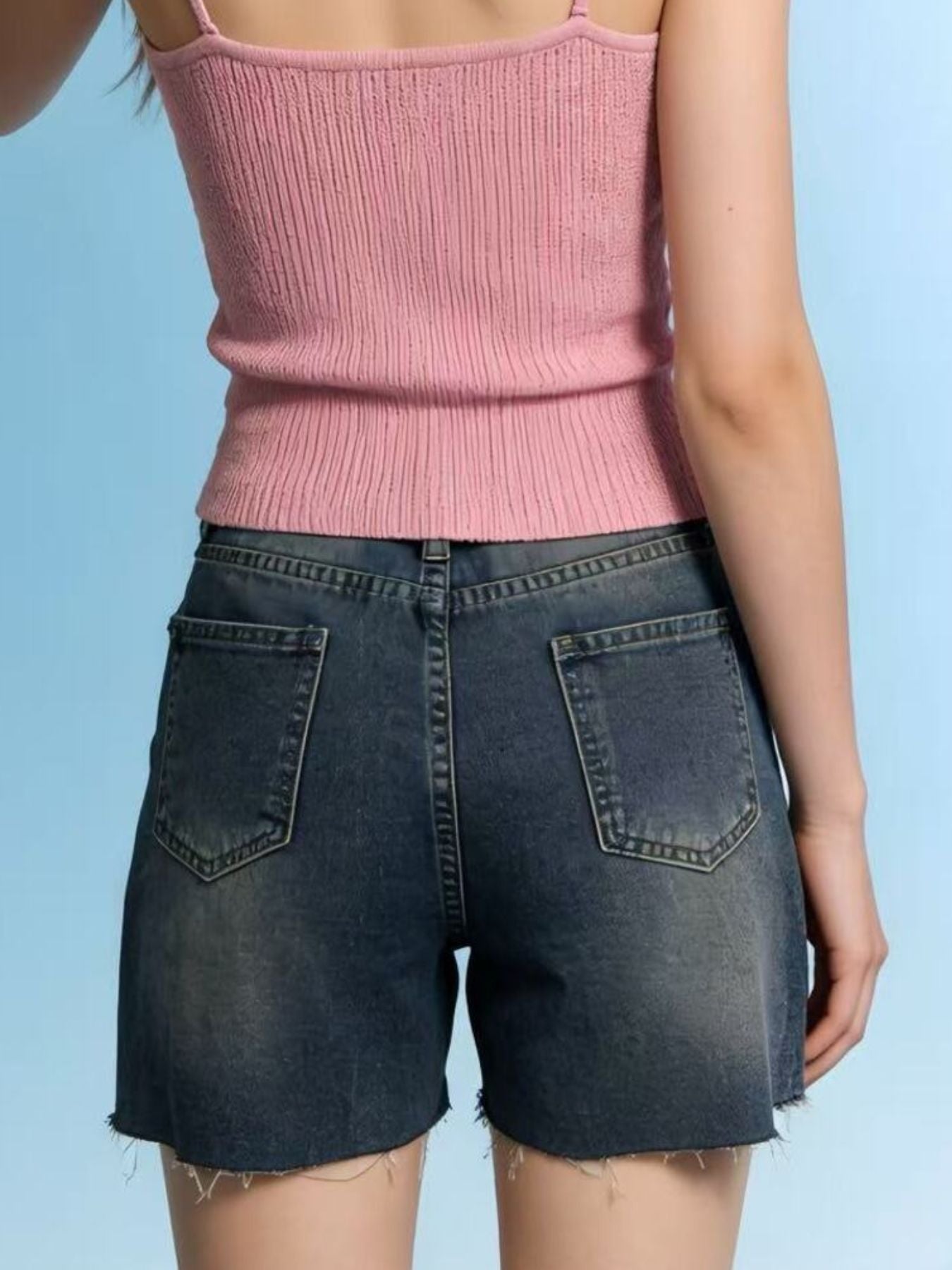 Distressed Denim Shorts