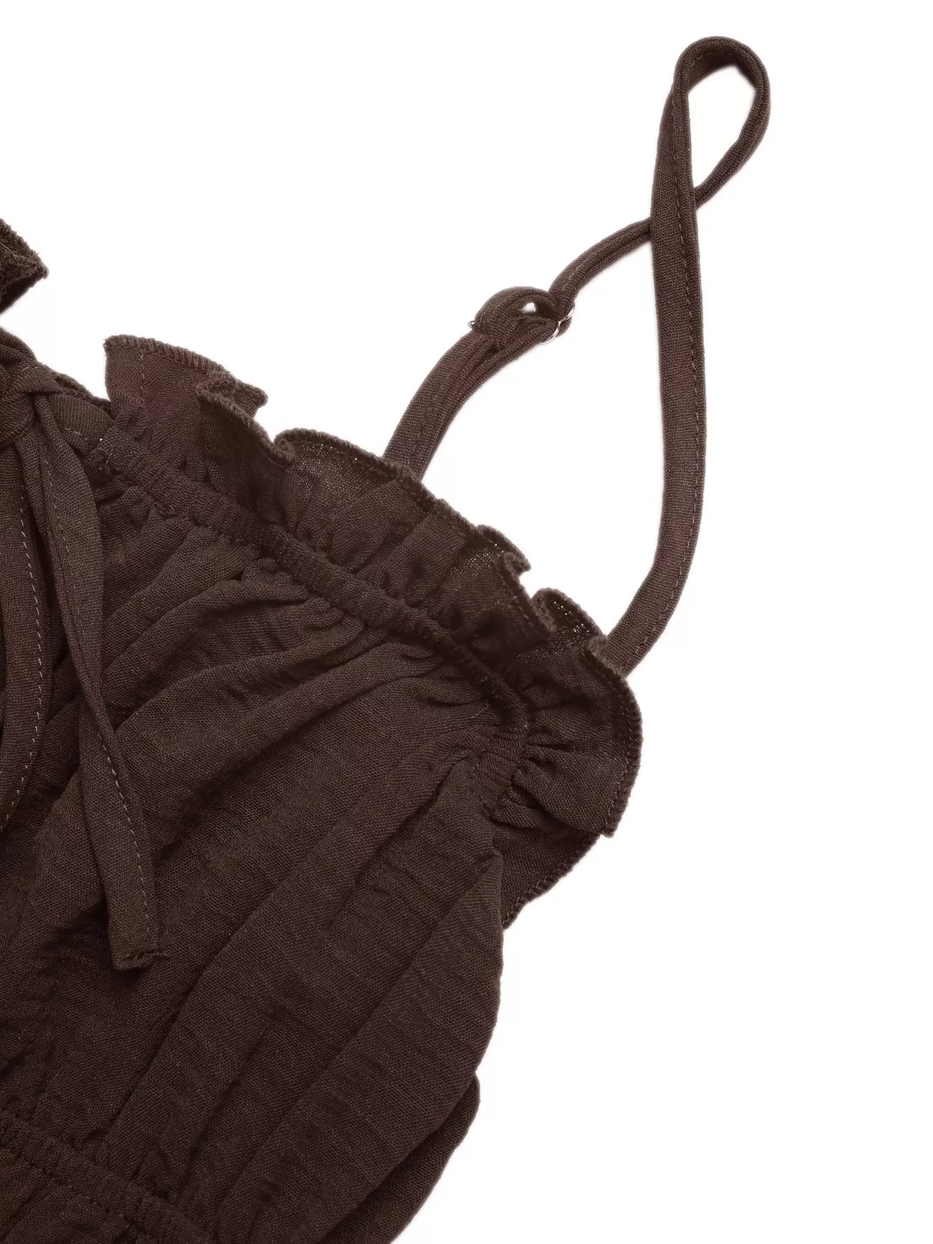 Tie-Front Brown A Line Dress