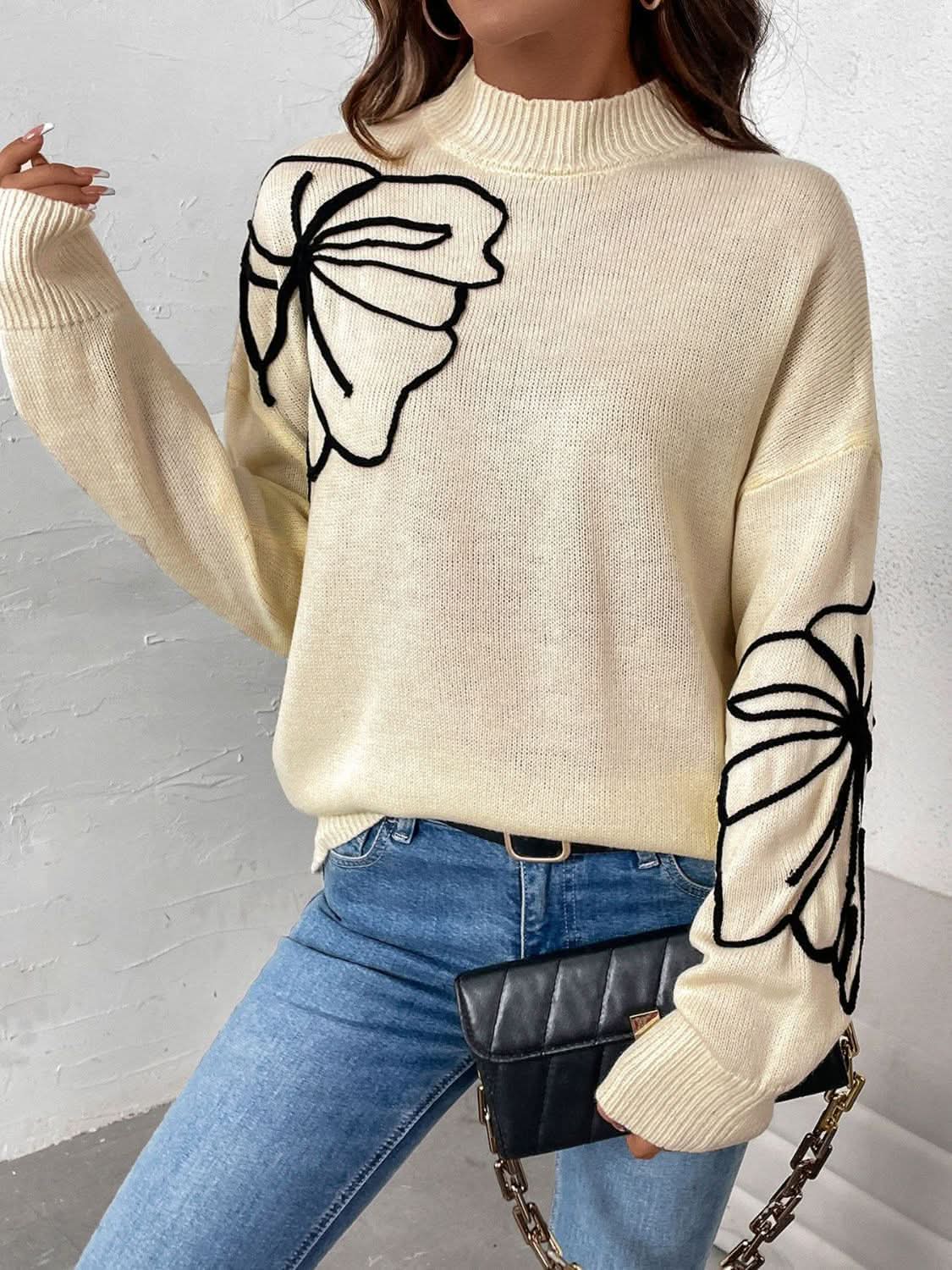Sweaters Trendsi Cozy Sweater Women's Dropped Shoulder Acrylic Knit Top - Relaxed Fit