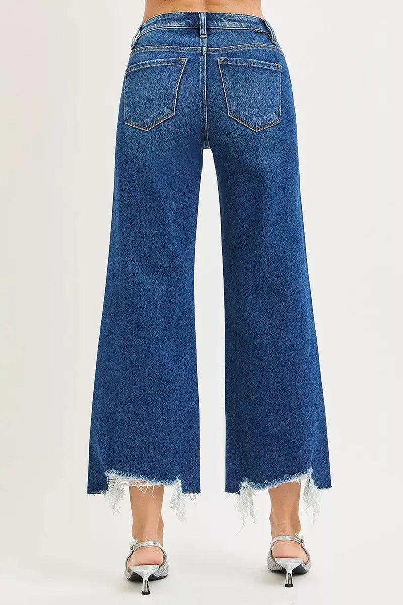 RISEN Jeans - High Rise Crop Wide Leg Jeans