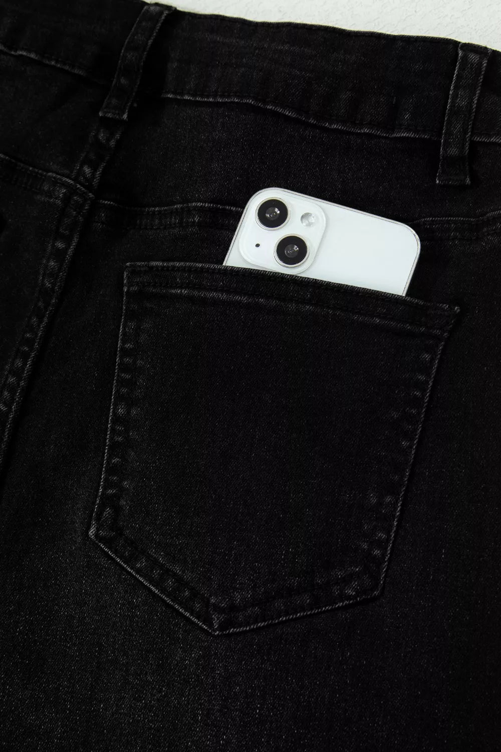 Raw Hem Cropped Straight Leg Jeans
