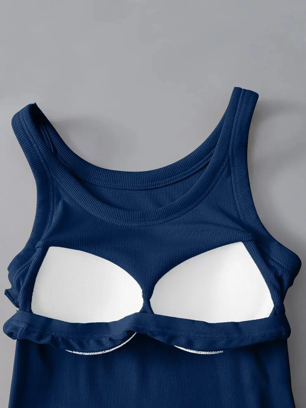 Round Neck Tank Top with Built In Bra