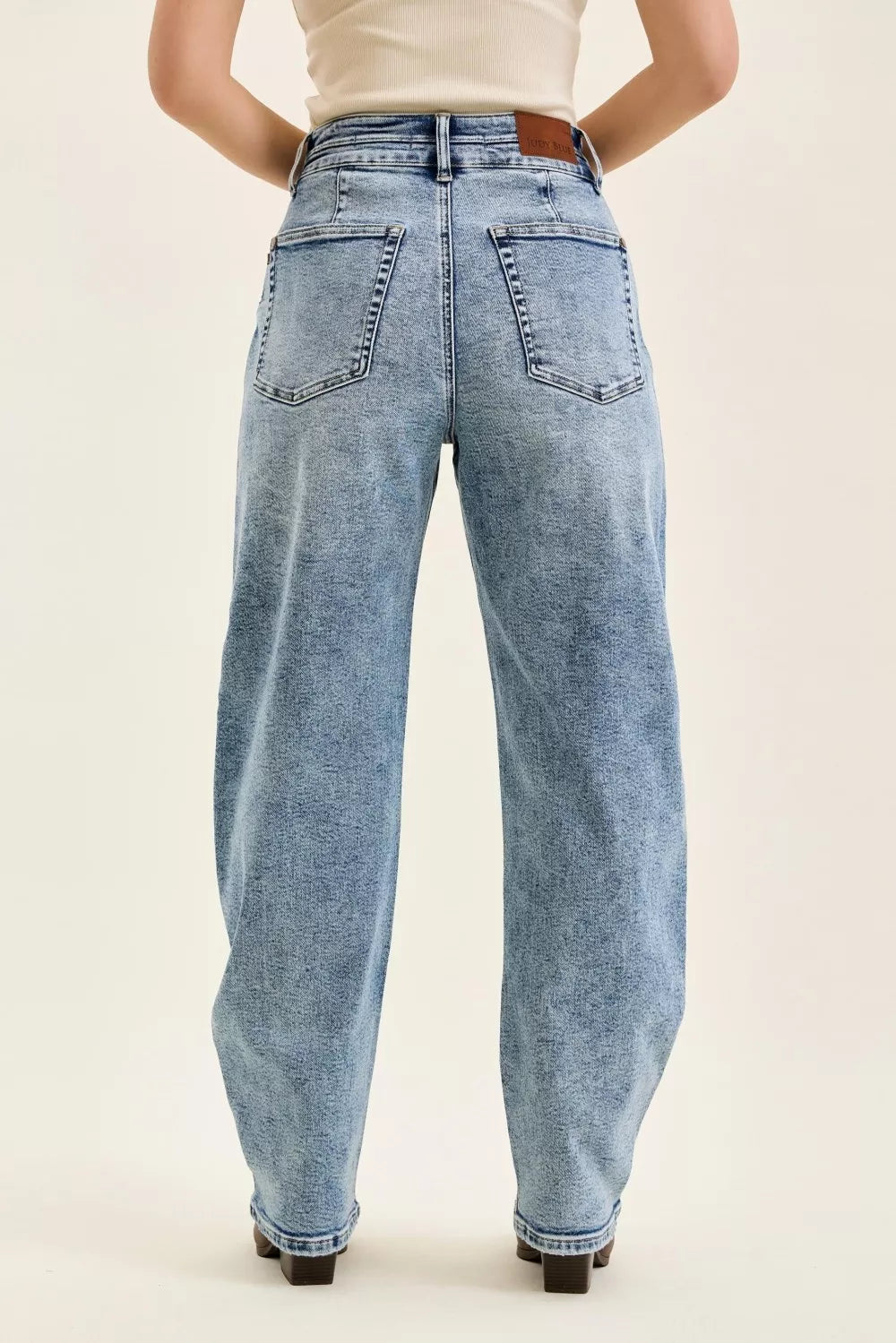 Judy Blue Full Size High Waist Marlow Arc Leg Jeans with Double Waistband