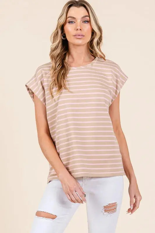 Trendsi Women's Casual Muscle Tee | Striped