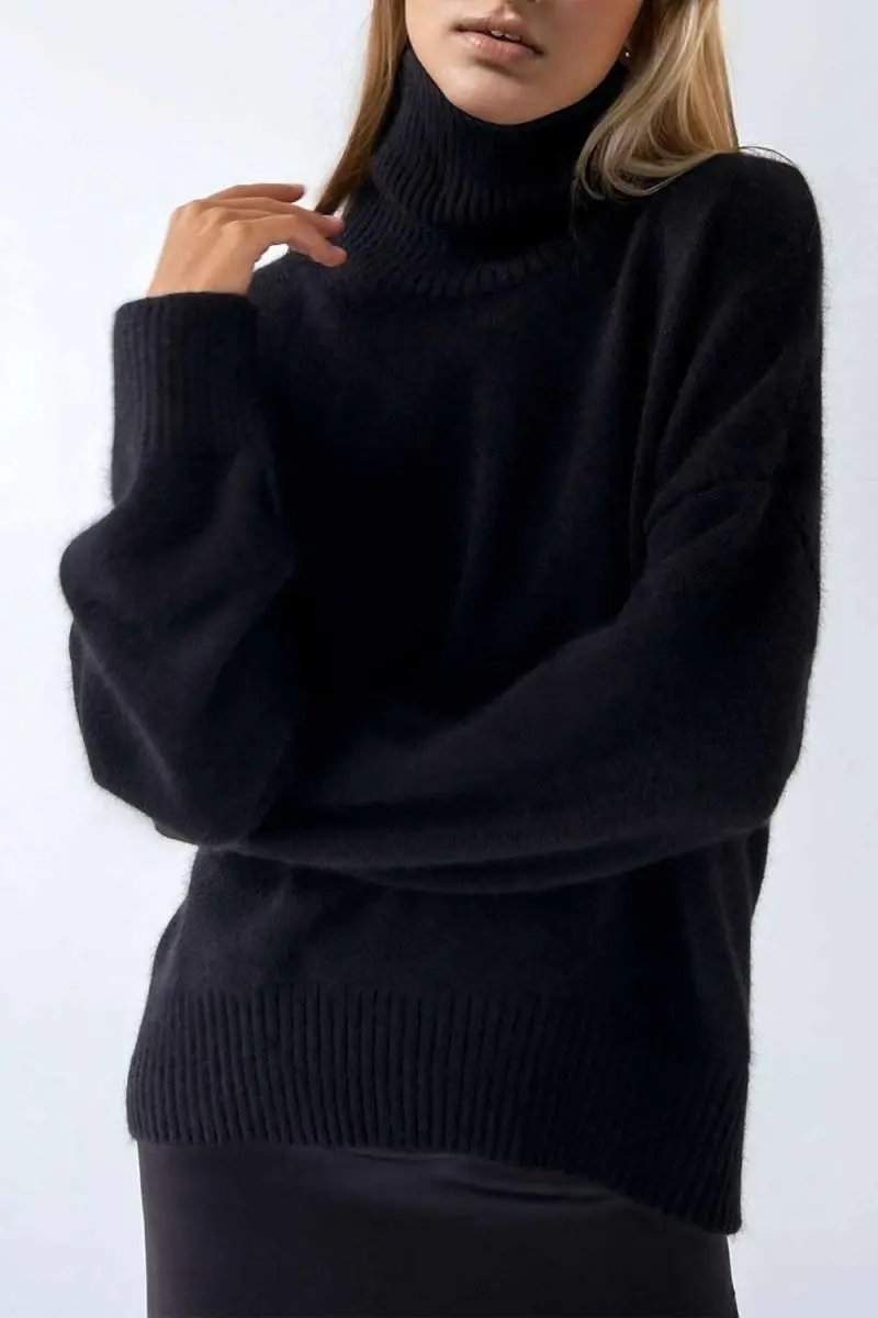 Sweaters Trendsi Basic Bae Turtleneck Dropped Shoulder Long Sleeve