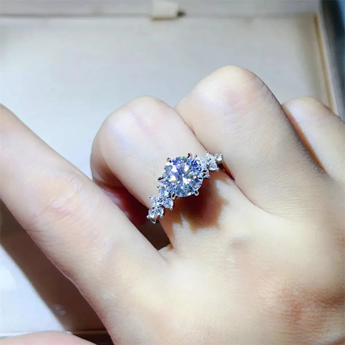 925 Sterling Silver 3 Carat Moissanite Ring