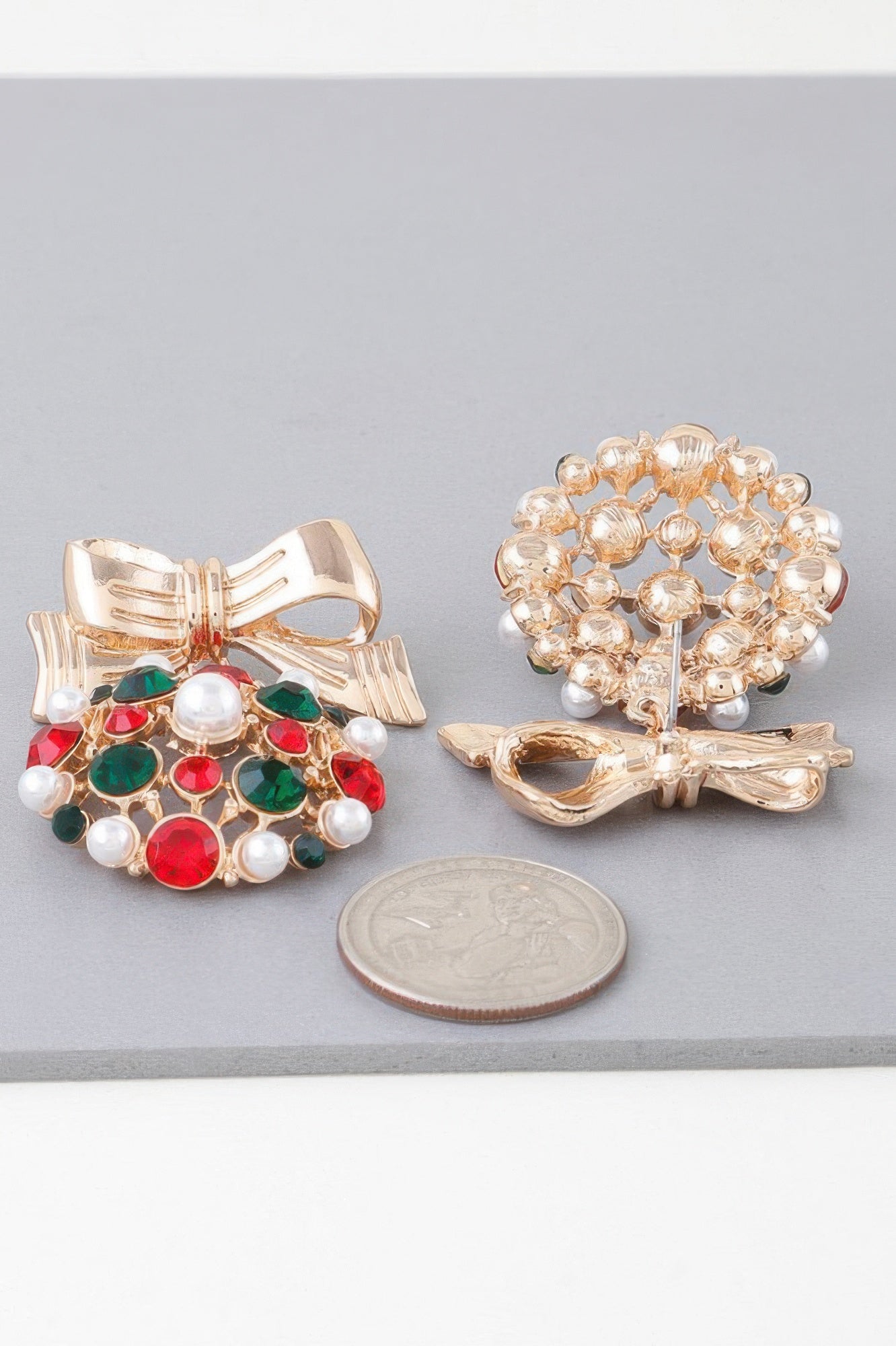 Bejeweled Ribbon Ornament Earrings
