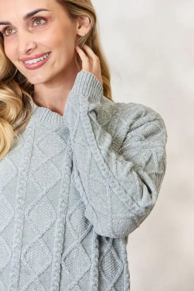 Sweaters Trendsi Cable Knit Sweater Women's Fall Fashion Pullover Soft & Cozy