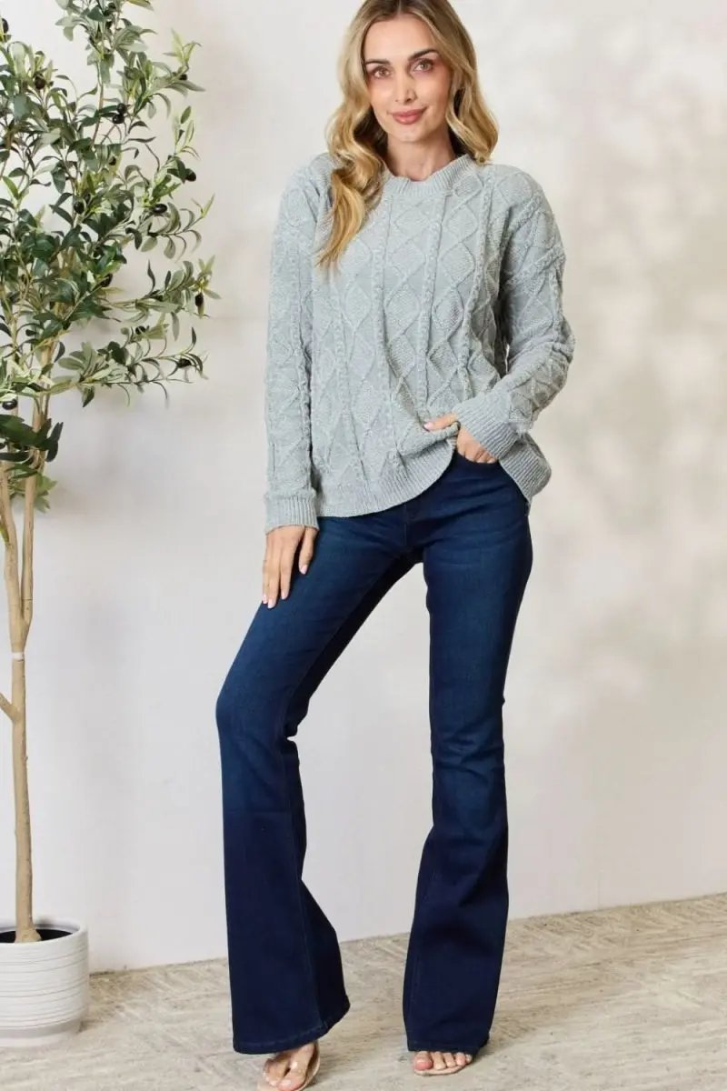 Sweaters Trendsi Cable Knit Sweater Women's Fall Fashion Pullover Soft & Cozy