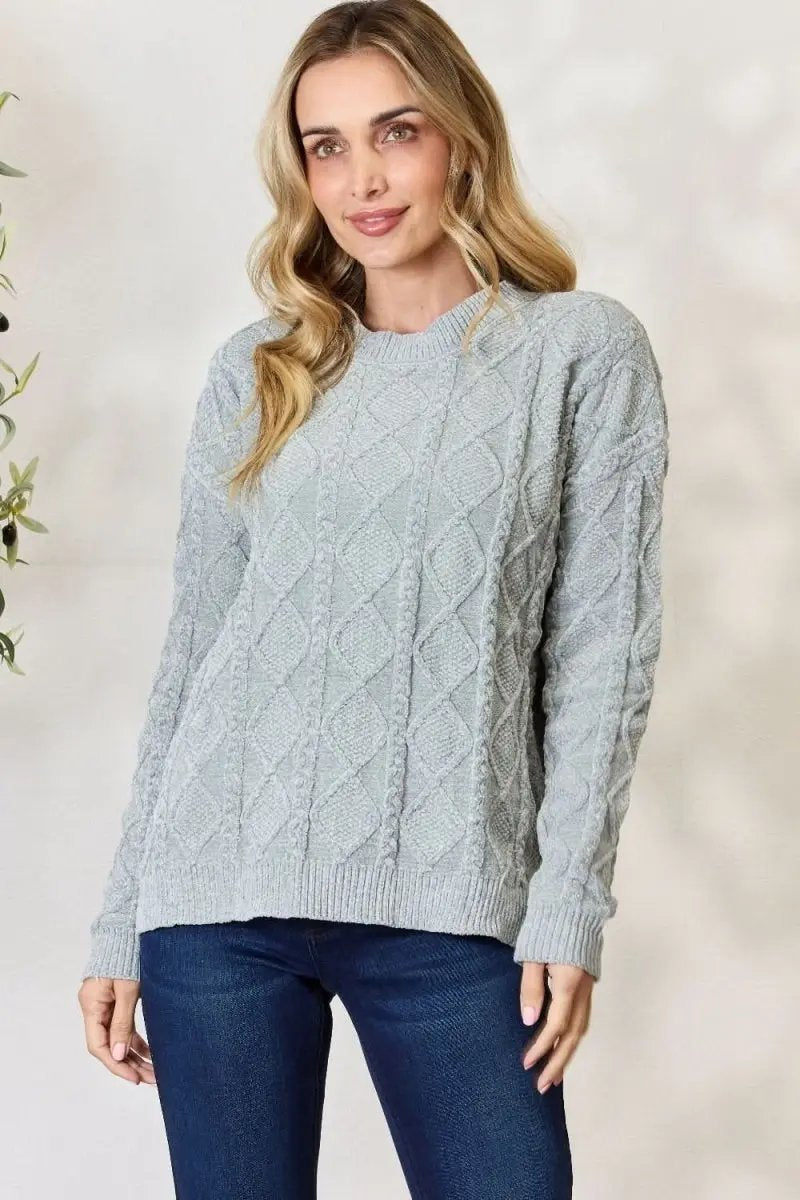 Sweaters Trendsi Cable Knit Sweater Women's Fall Fashion Pullover Soft & Cozy