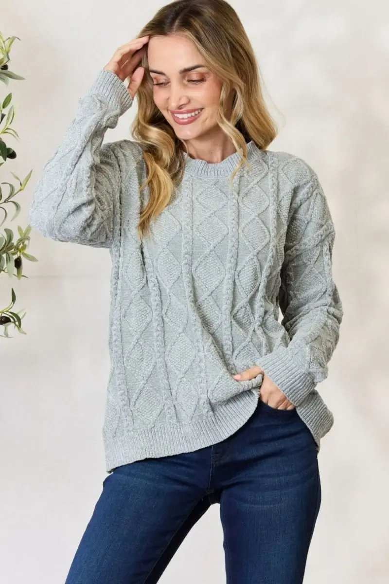 Sweaters Trendsi Cable Knit Sweater Women's Fall Fashion Pullover Soft & Cozy