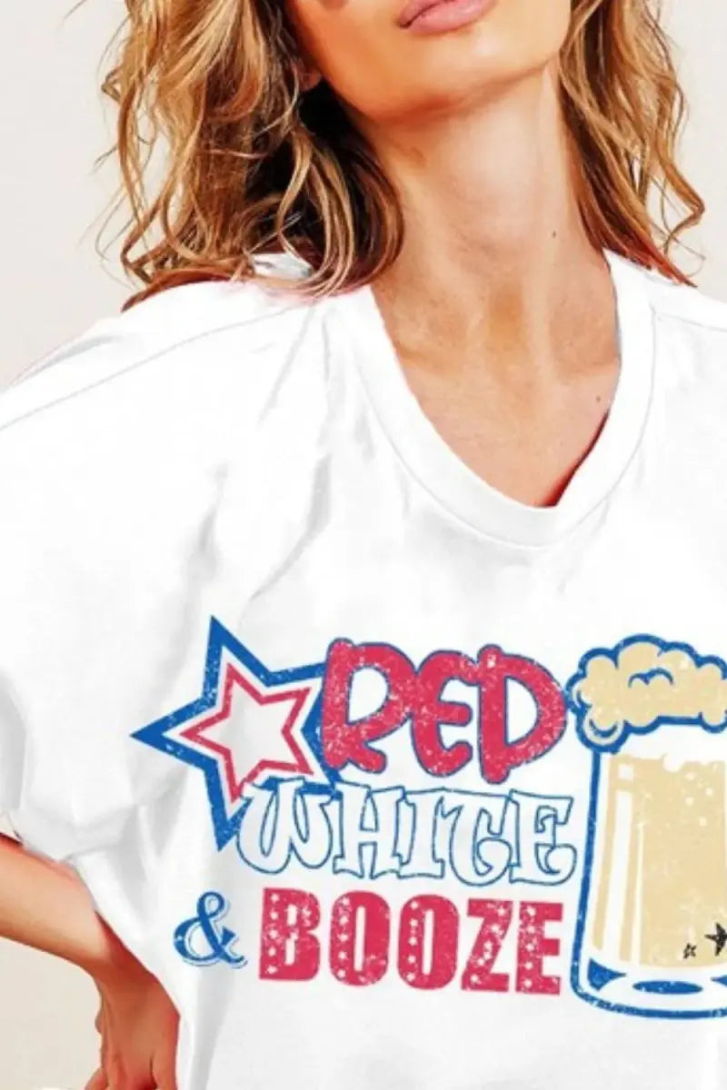 Women's T-Shirts Women's Graphic T-Shirt - Red White Design - Casual Fun Style