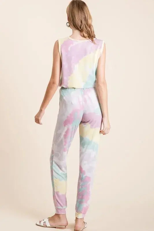 Trendsi Tie Dye Terry Pants Women's Casual Lounge Comfy Joggers