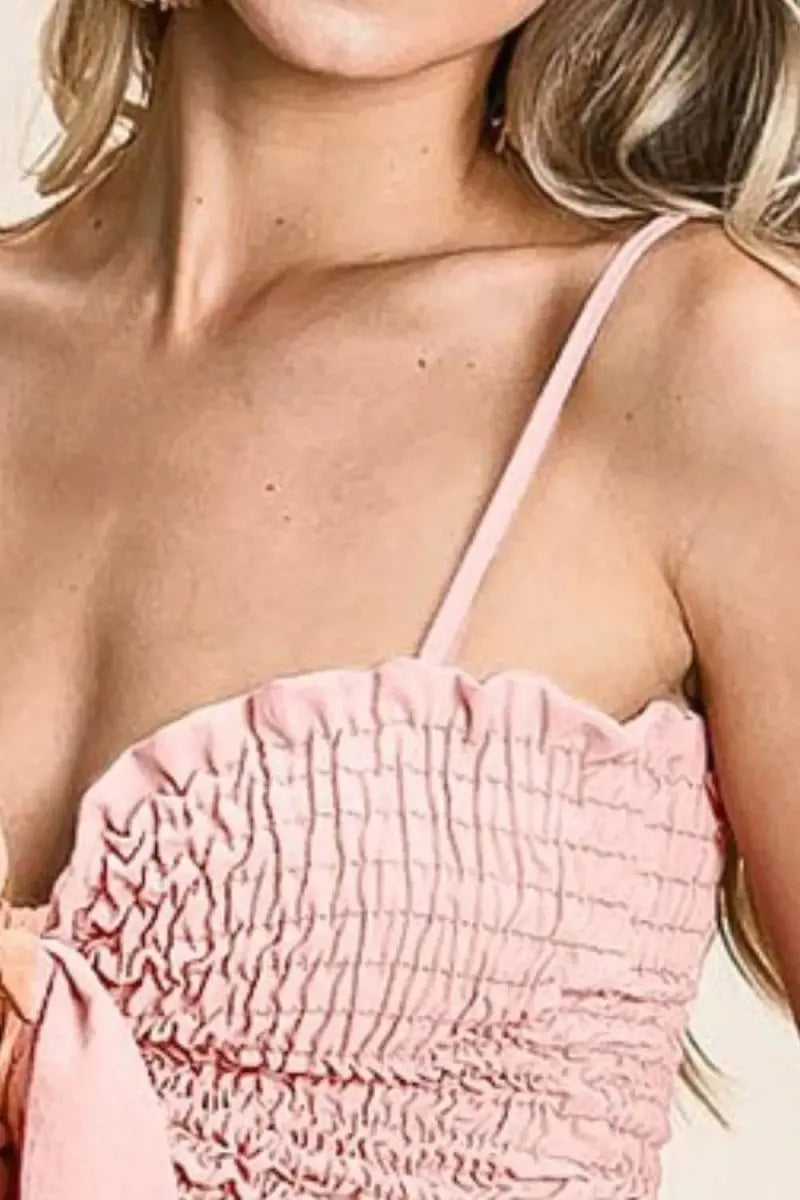 Shorts Trendsi Woven Color Block Bra Top Women's Summer Casual Smocked Ribbon Detail Tank