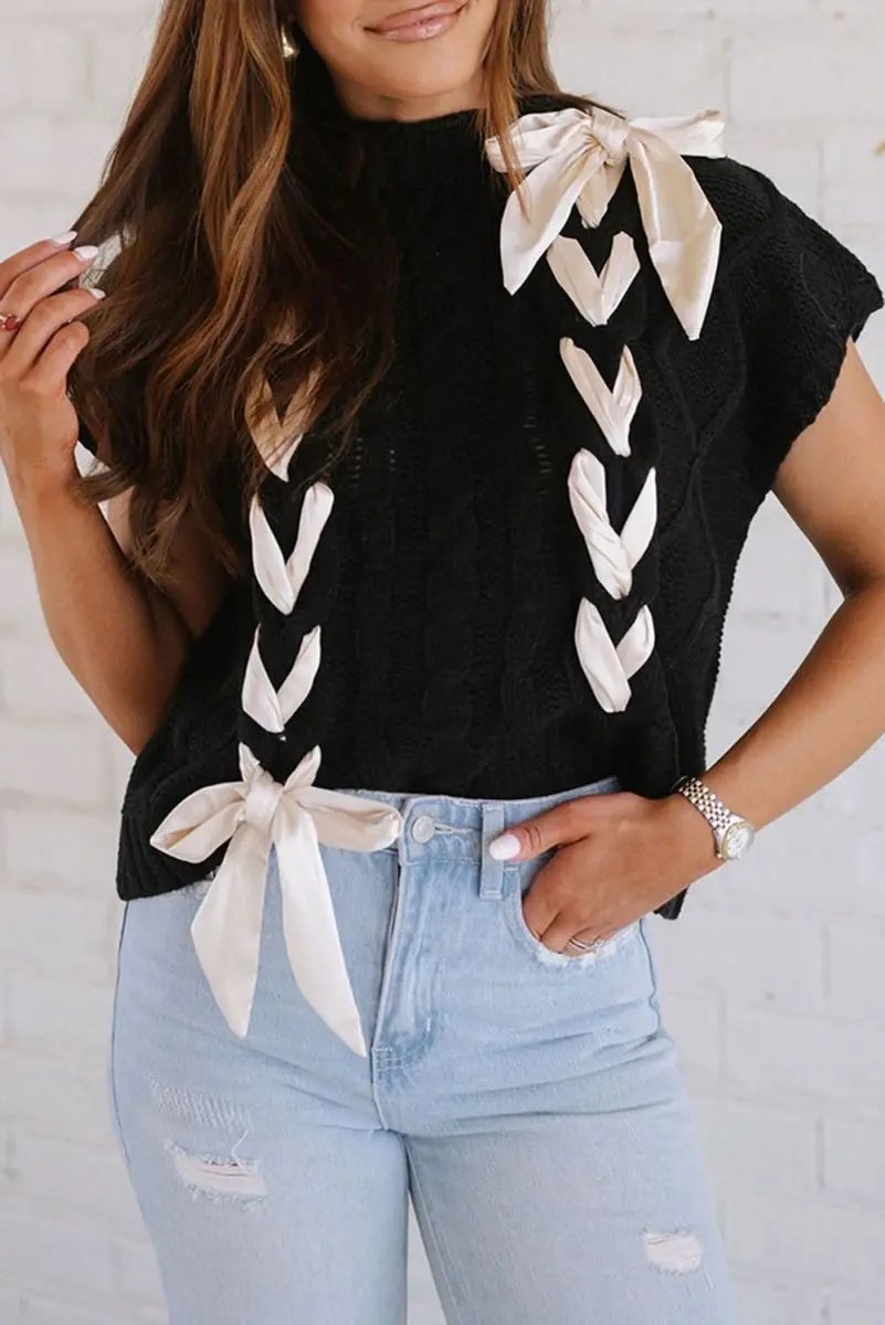 Sweaters Love Salve Cable Knit Sweater Women's Colorblock Top Chic & Comfortable Fit