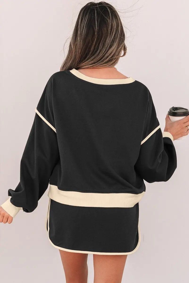 Women's Skort Set Skort Outfit Set - Colorblock Daily Wear - Casual & Comfy
