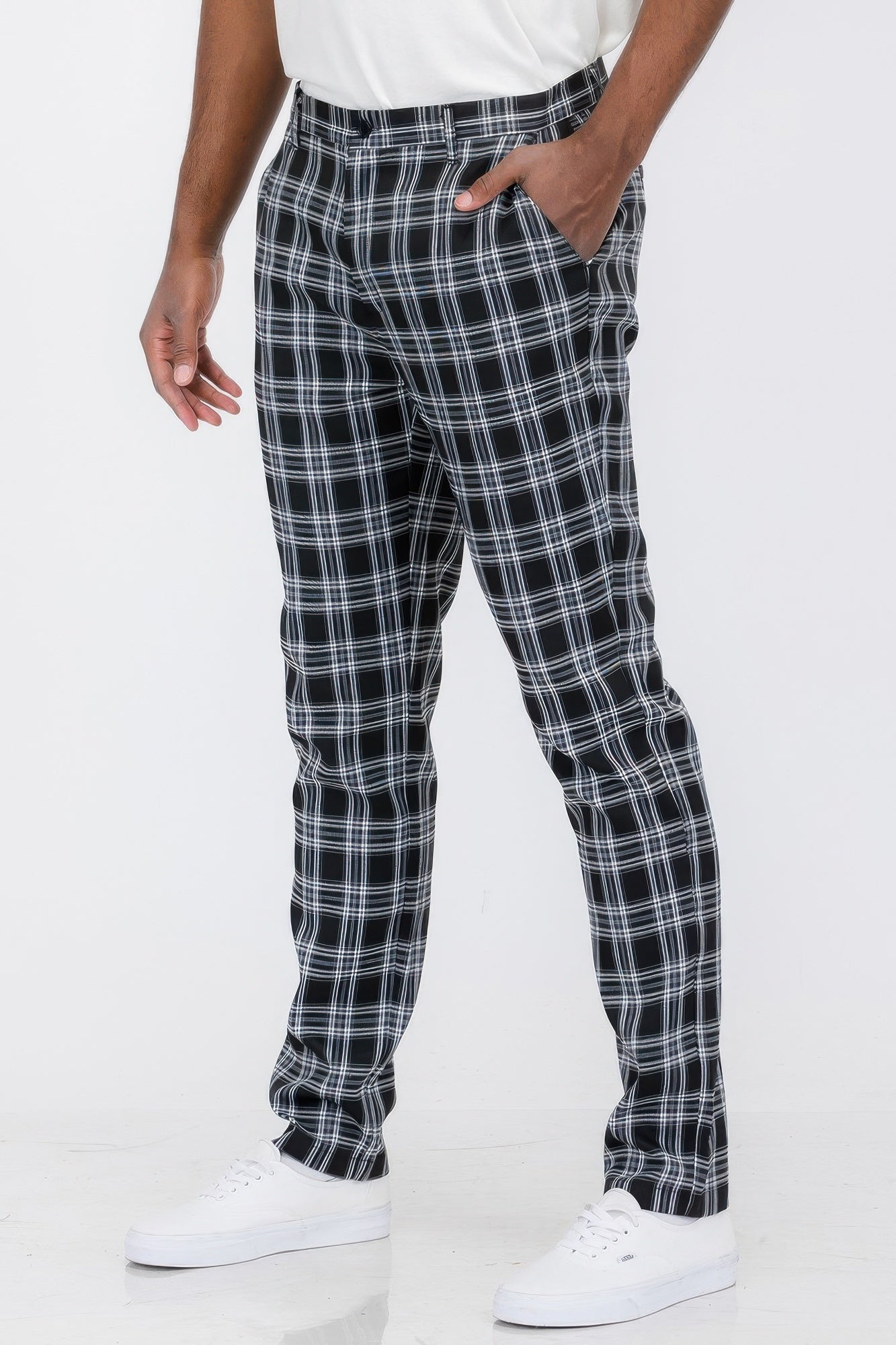 Black Plaid Trouser Pants