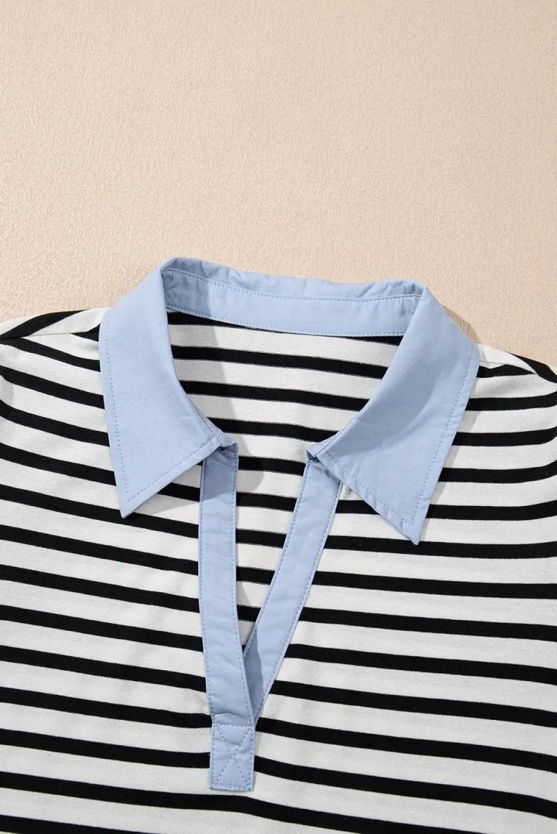 Shoes Love Salve Stripe Mini Dress Women's Daily Casual T-Shirt Dress with Pockets
