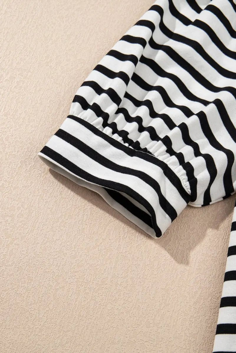 Shoes Love Salve Stripe Mini Dress Women's Daily Casual T-Shirt Dress with Pockets
