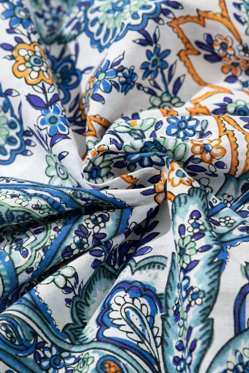 Dresses Love Salve Blue Paisley Mini Dress Women's Summer Bohemian A-Line - Flattering & Cute