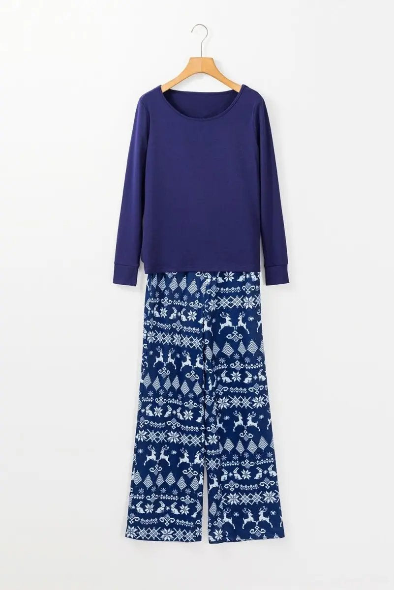 Pants Love Salve Blue Lounge Set Women's Christmas Pajamas Cozy Winter Outfit
