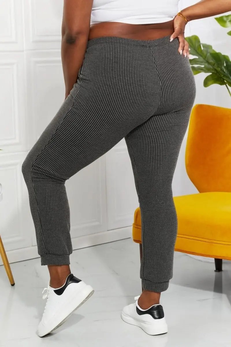 Lovesalve WS Ribbed Joggers Women's Loungewear Casual Full Size Easy Living Pants