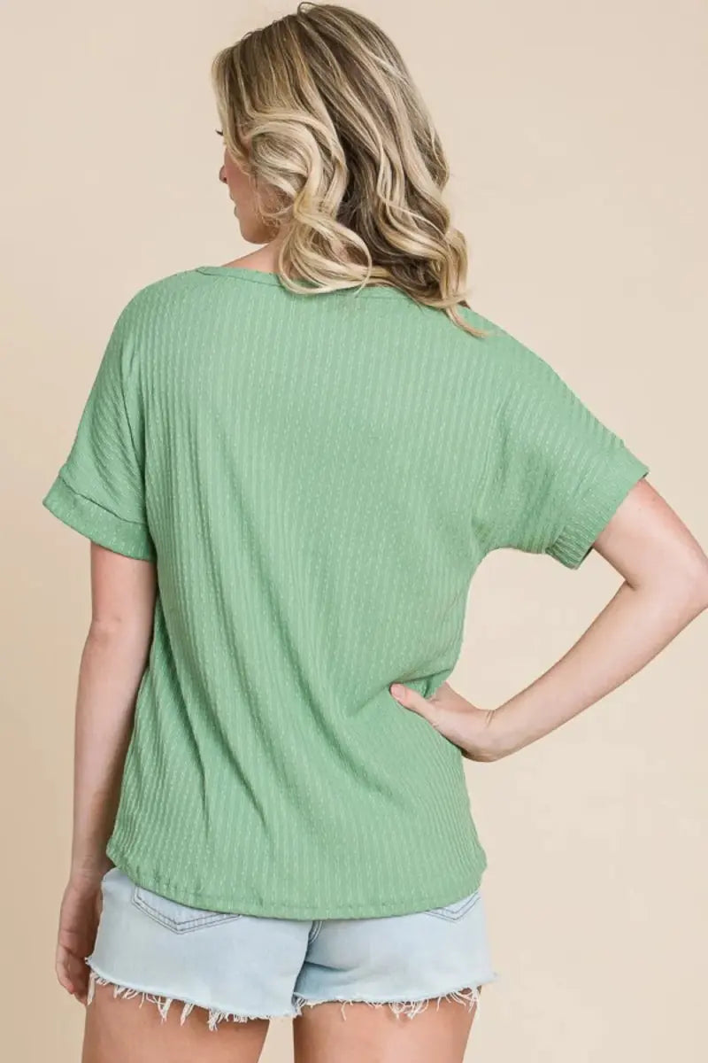 T-Shirts Trendsi Color Block Tee Women's Casual Short Sleeve T-Shirt USA Shipped