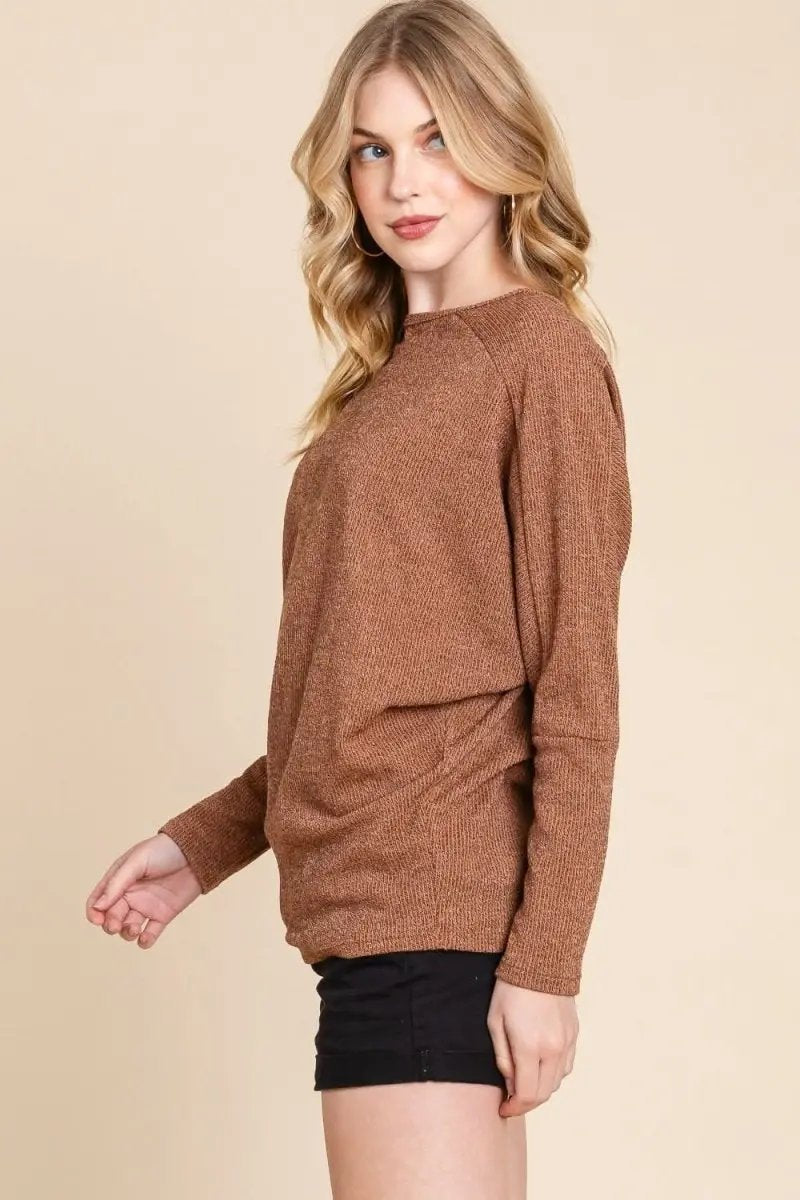 Sweaters Trendsi Drop Shoulder Knit Top Women's Casual Long Sleeve Soft Knit
