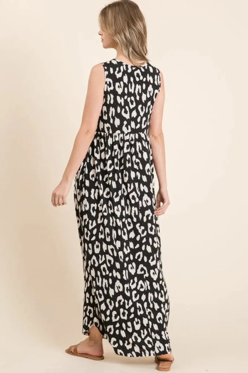 Dresses Trendsi Leopard Maxi Dress Women's Casual Long Dress with Pockets