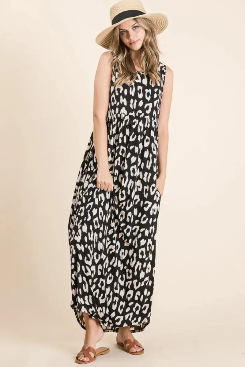 Dresses Trendsi Leopard Maxi Dress Women's Casual Long Dress with Pockets