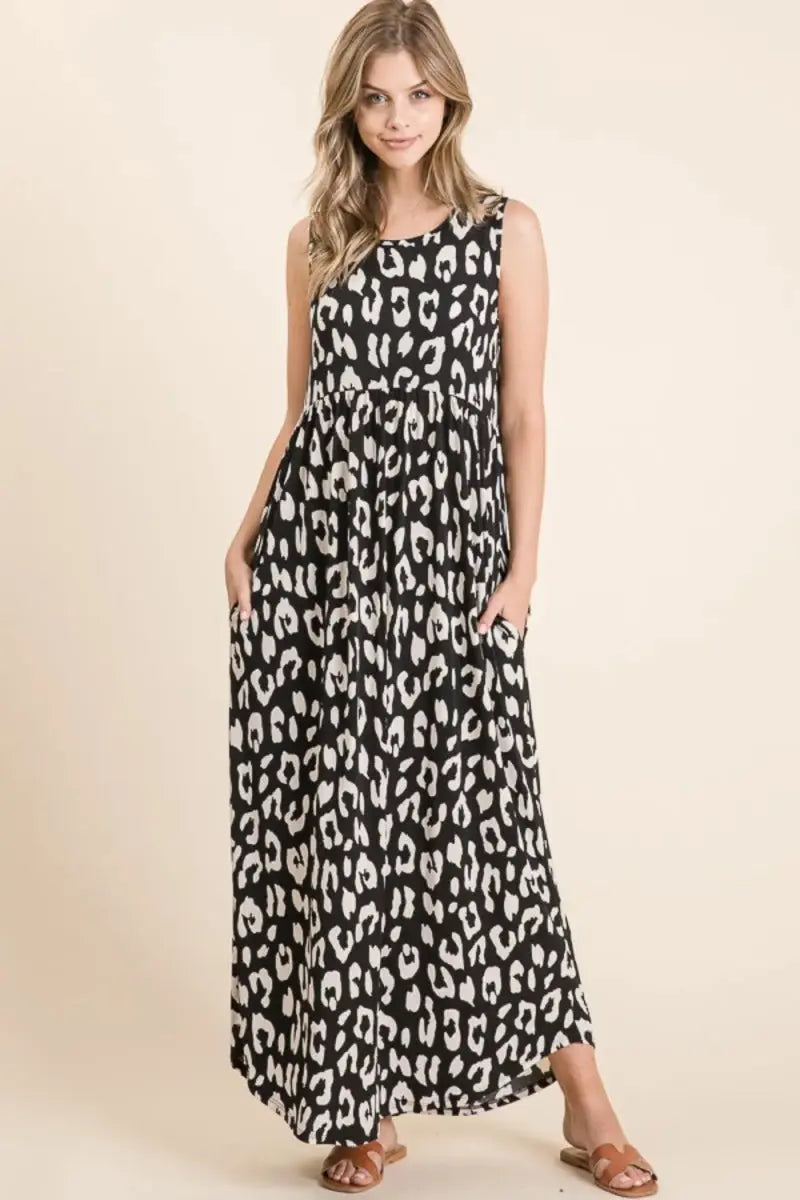 Dresses Trendsi Leopard Maxi Dress Women's Casual Long Dress with Pockets