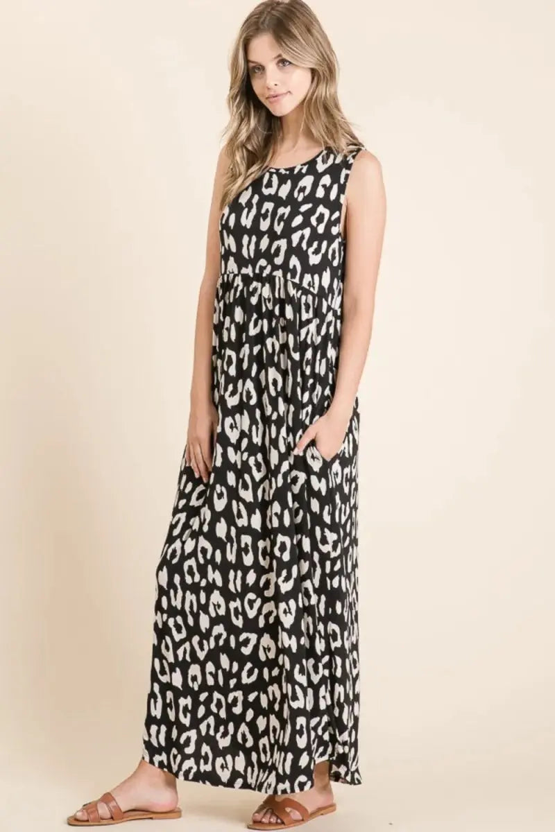 Dresses Trendsi Leopard Maxi Dress Women's Casual Long Dress with Pockets