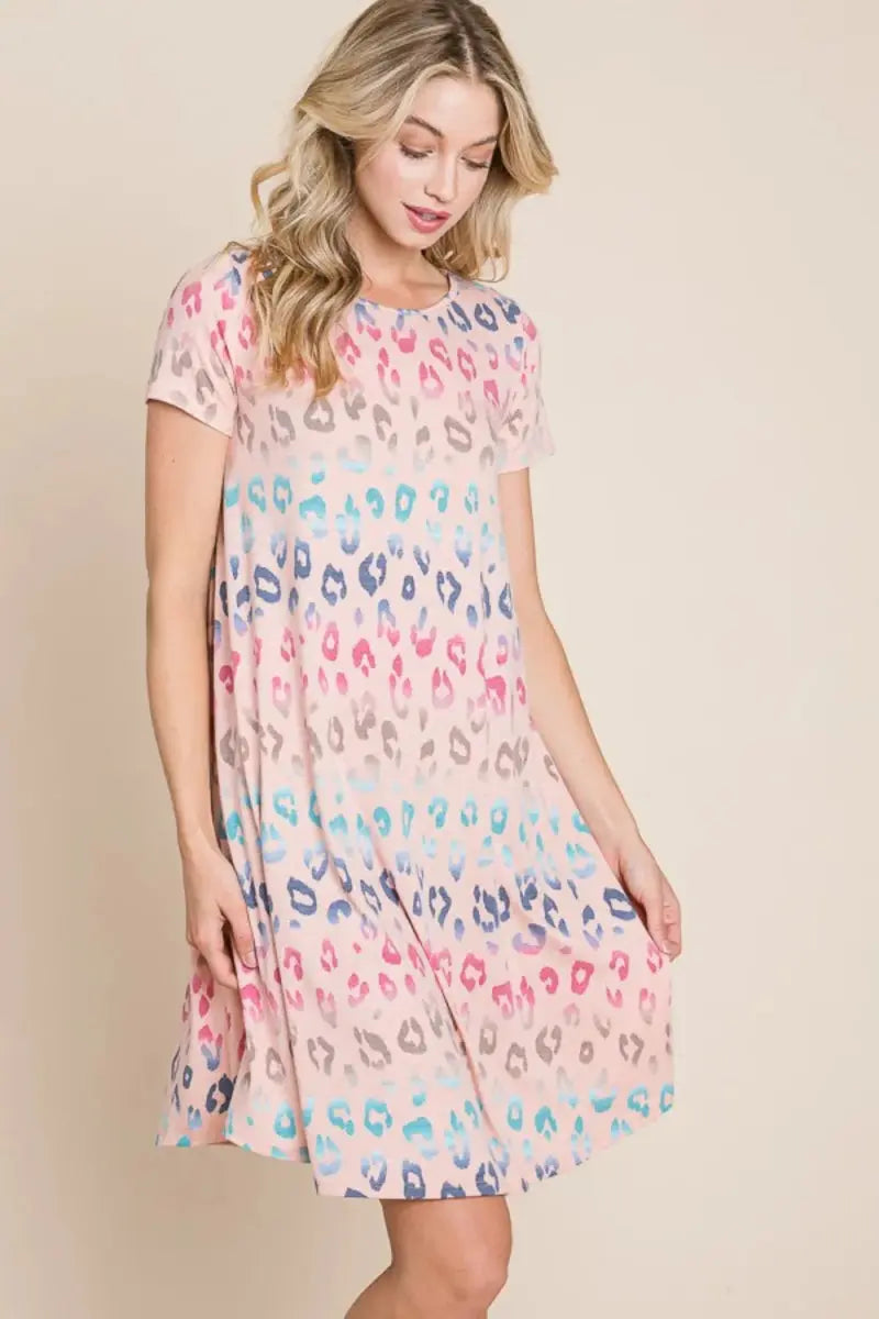 Dresses Trendsi Leopard Print Dress Women's Casual Summer Mini Dress - Soft & Comfy