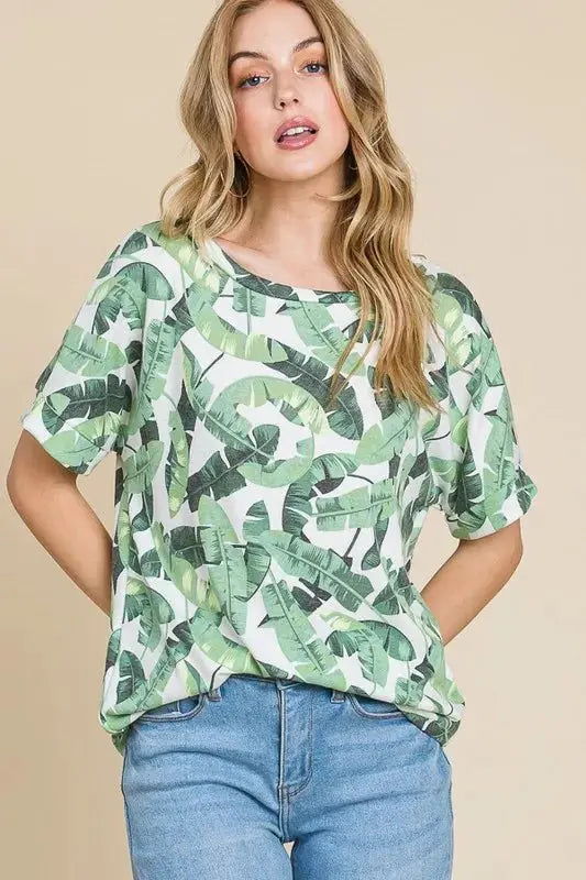 T-Shirts Trendsi Printed Tee Everyday Women's T-Shirt Lightweight & Comfy