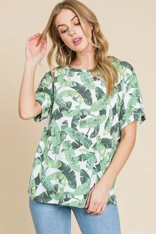 T-Shirts Trendsi Printed Tee Everyday Women's T-Shirt Lightweight & Comfy