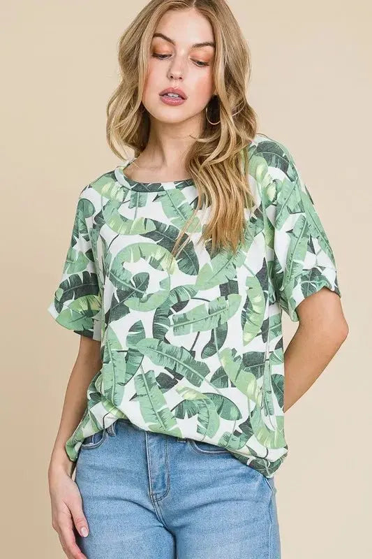 T-Shirts Trendsi Printed Tee Everyday Women's T-Shirt Lightweight & Comfy