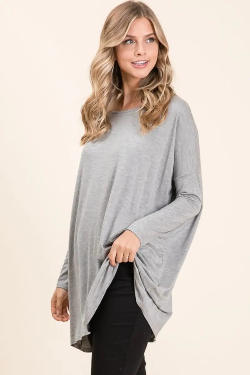 Women's Long Sleeve Top Women's Top - Oversized Long Sleeve Round Neck - Casual Comfortable
