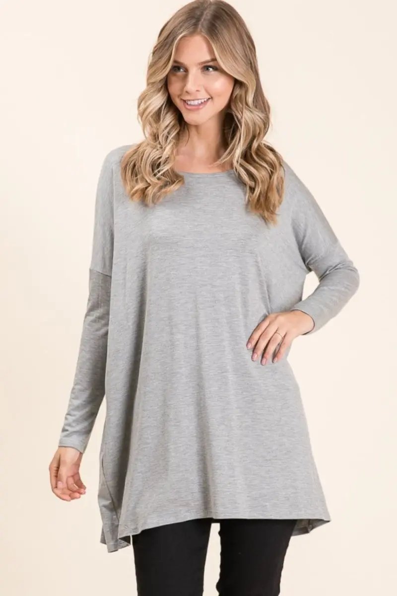 Women's Long Sleeve Top Women's Top - Oversized Long Sleeve Round Neck - Casual Comfortable