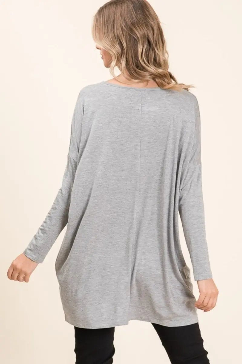 Women's Long Sleeve Top Women's Top - Oversized Long Sleeve Round Neck - Casual Comfortable