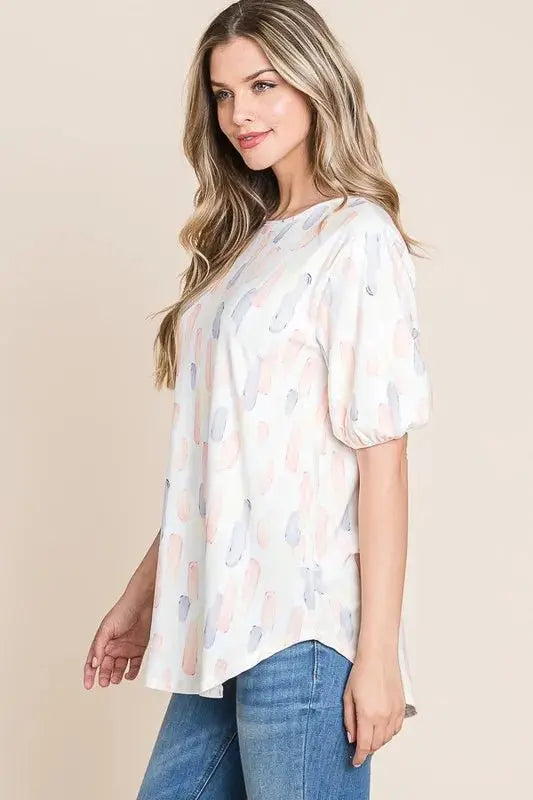 Pants Trendsi Puff Sleeve Blouse Women's Casual Top Cute & Comfy Shirt