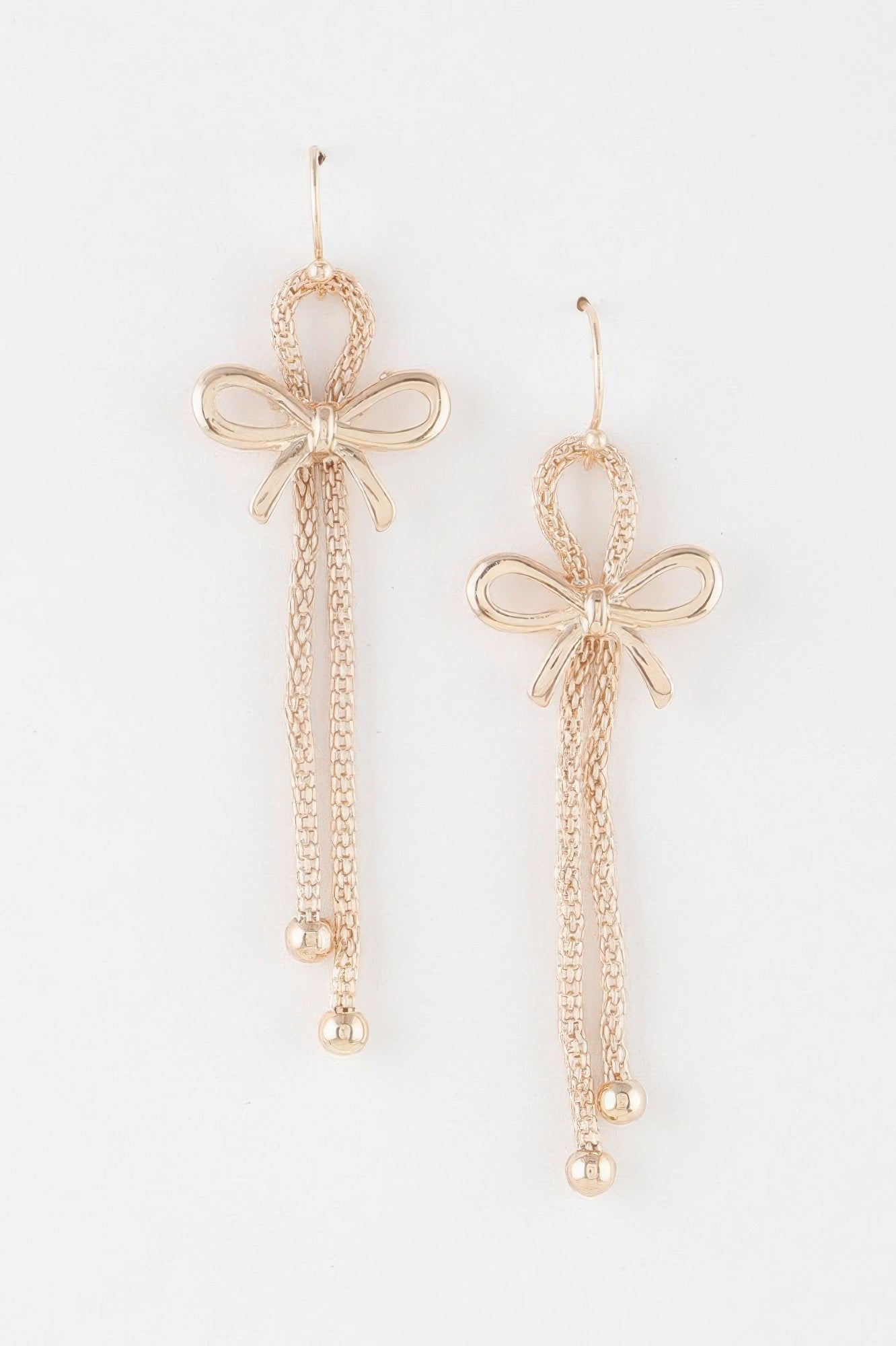 Box Chain Ribbon Earrings