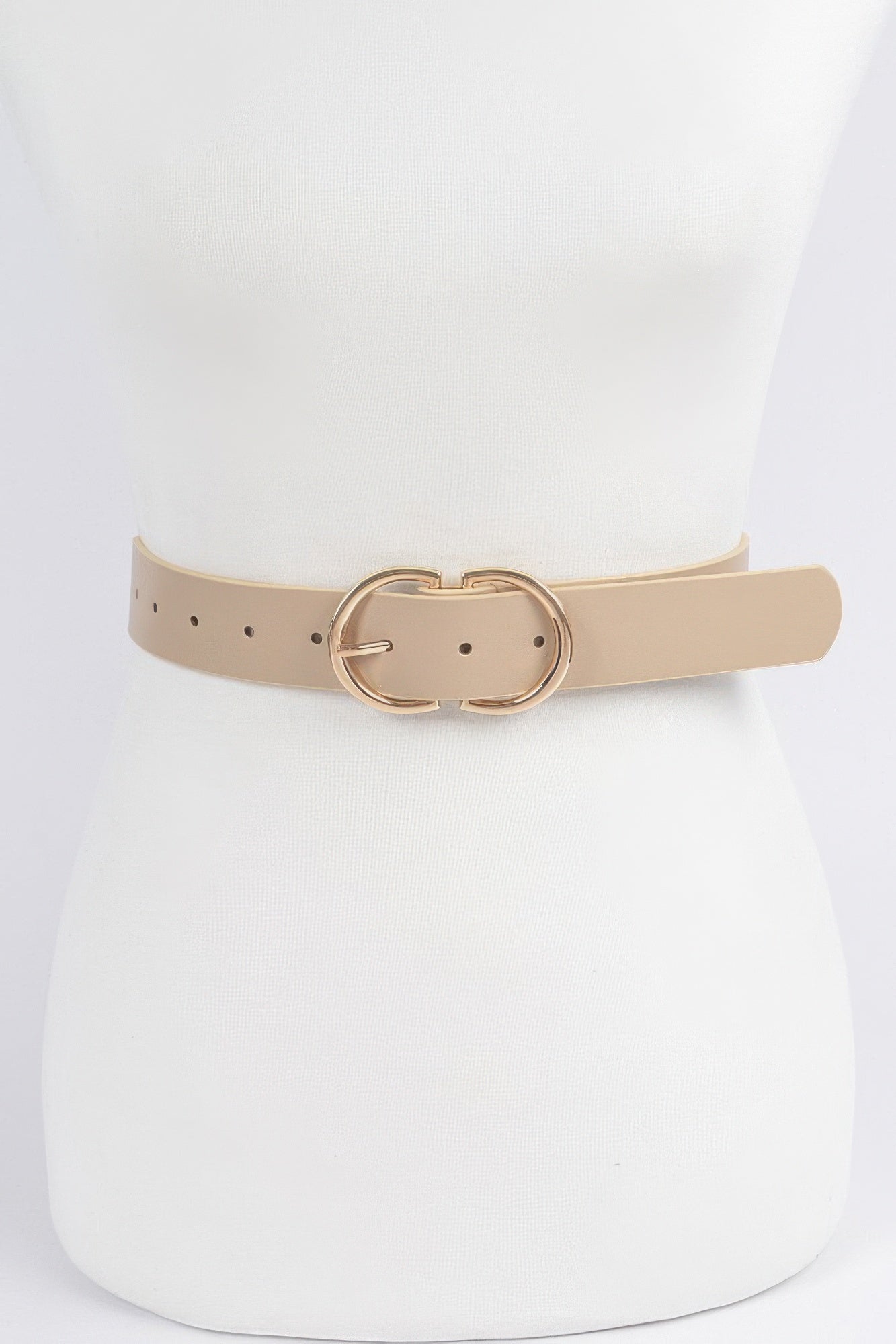Braided Embossed Two Round Buckle Belt