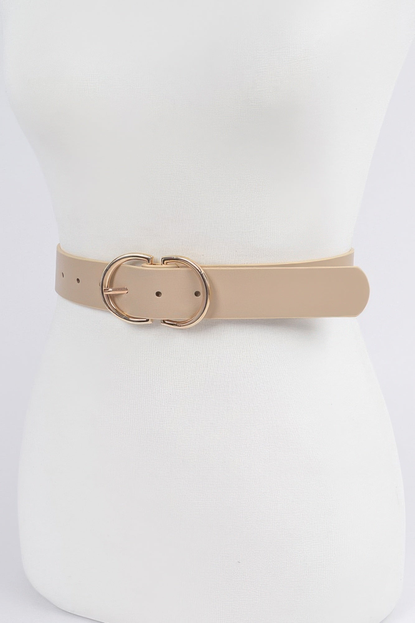 Braided Embossed Two Round Buckle Belt