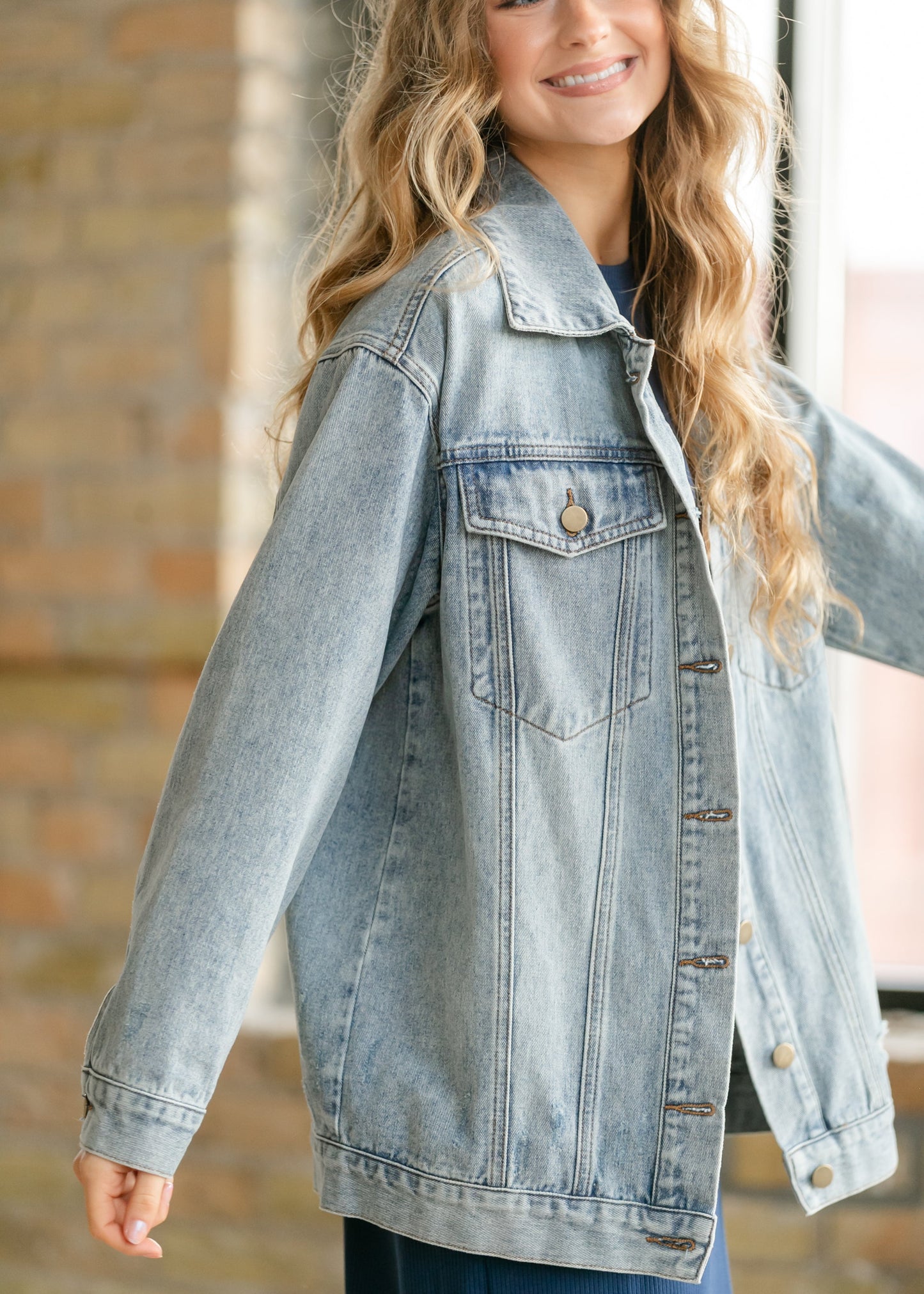 Brinx Light Wash Oversized Denim Jacket
