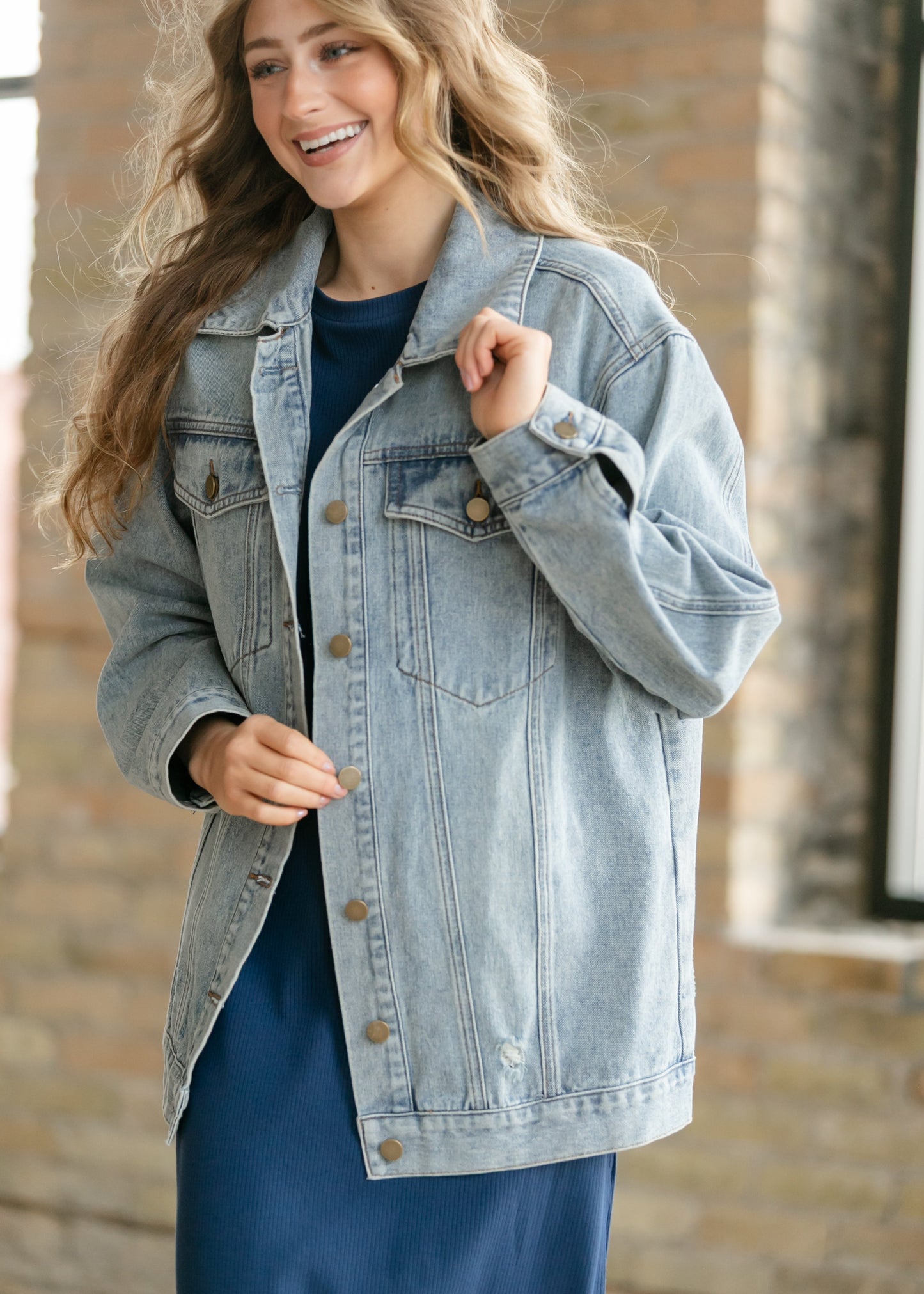 Brinx Light Wash Oversized Denim Jacket