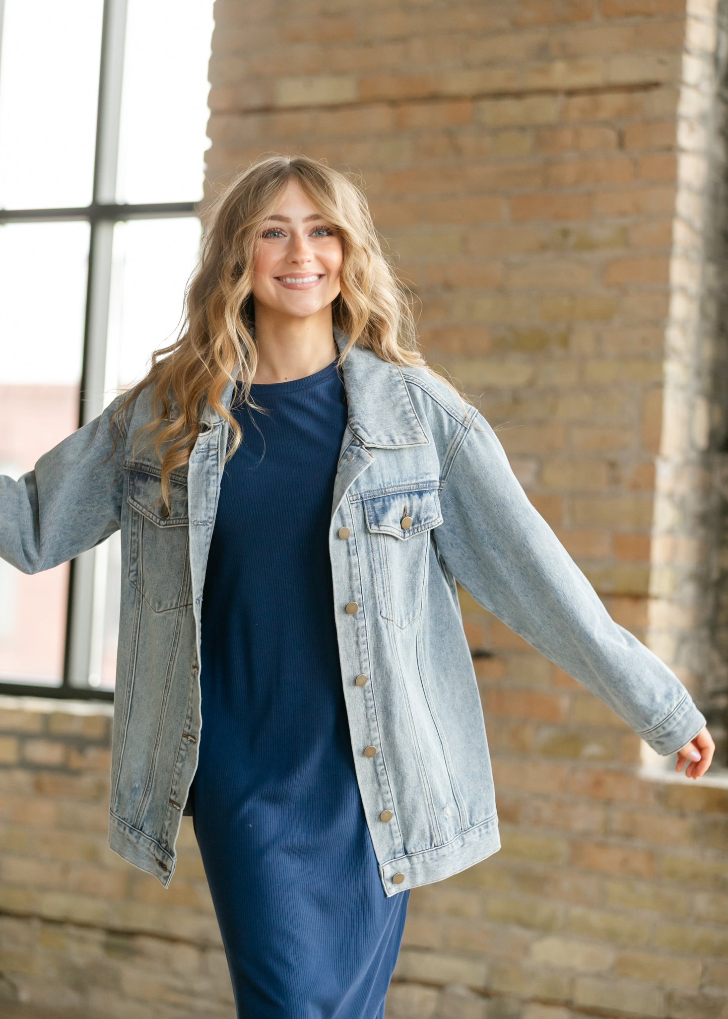 Brinx Light Wash Oversized Denim Jacket