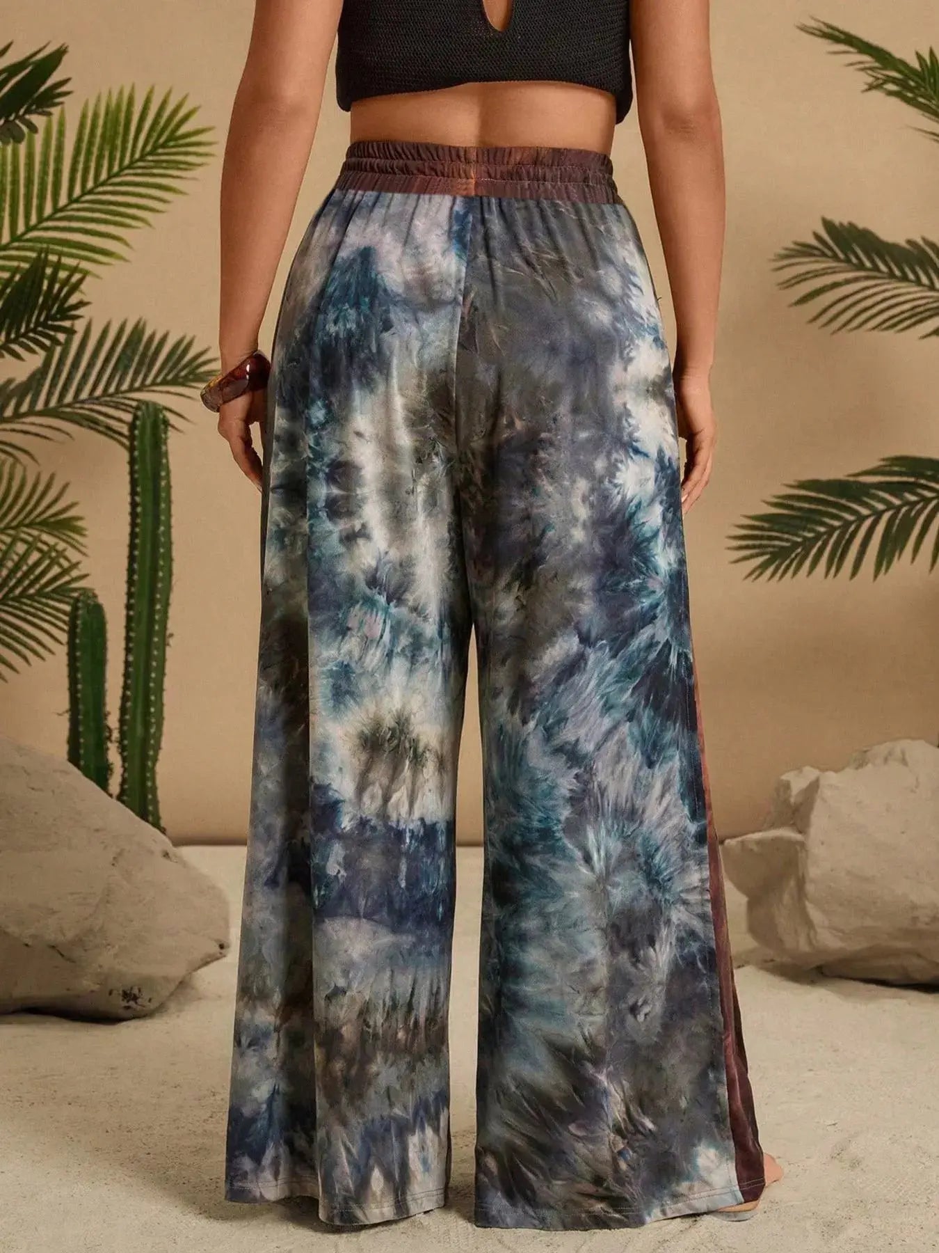 Full Size Tie-Dye Wide Leg Casual Pants