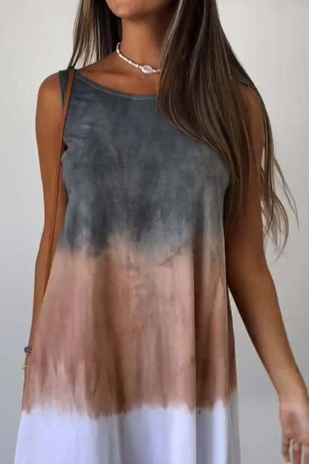 Tie-Dye Sleeveless Mini Tank Dress